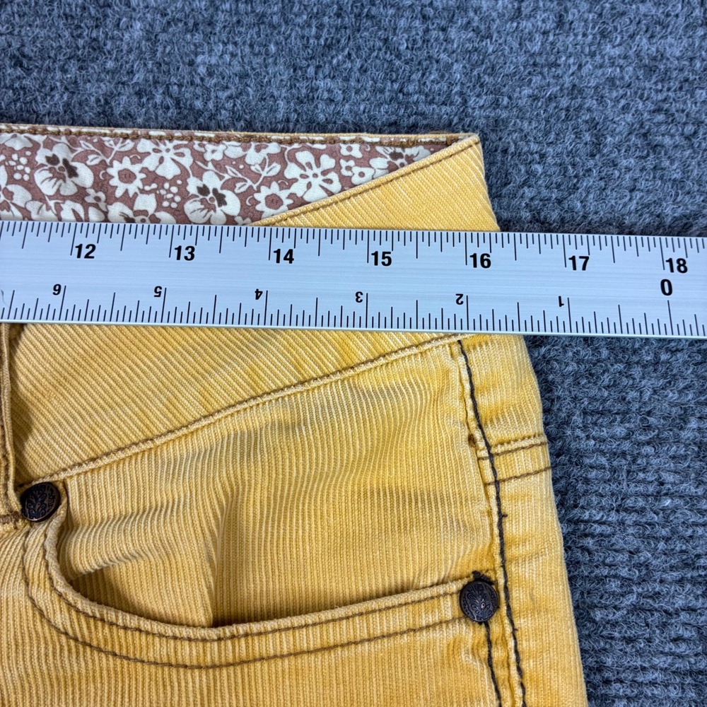 Vintage Prana Women Mustard Yellow Corduroy Straight Leg Pant 6 Boho Outdoor - Picture 3 of 10